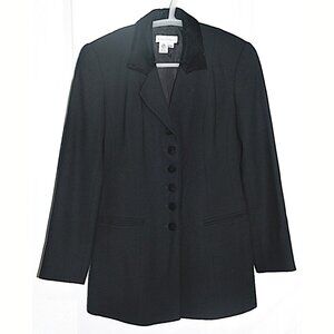 Like New Smooth Studio Vintage 90s / Y2K 100% Pure Wool Blazer w Velvet Accents